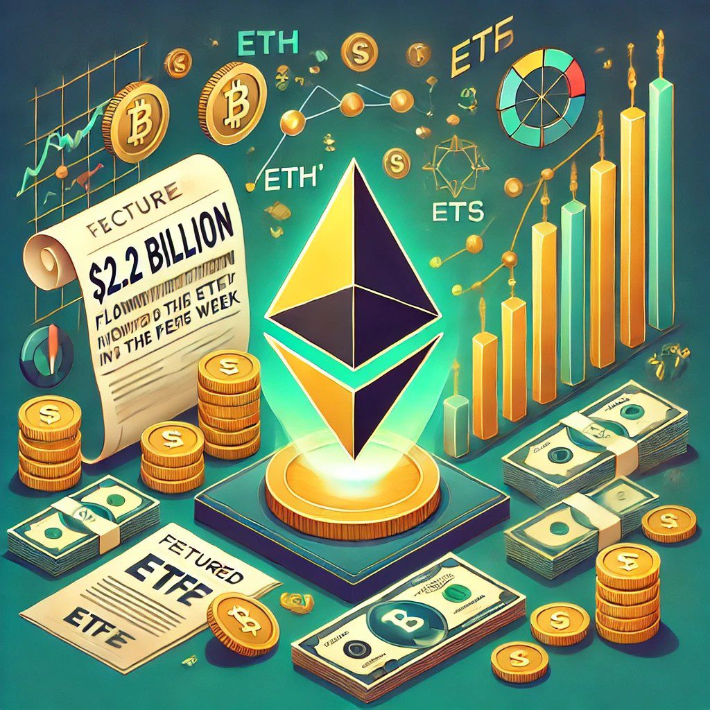 Record Inflows Of $2.2 Billion Pour Into Ethereum Etfs In Past Week, Coinshares Report Discloses