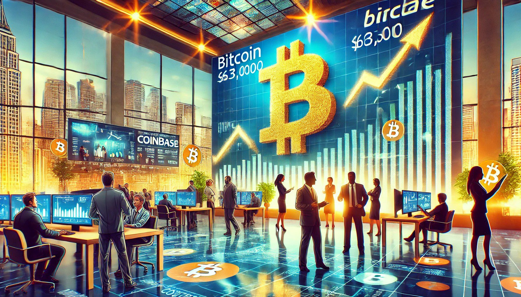 Bitcoin Sees Surge To $63,000 As Institutional Investors Return To Coinbase Platform