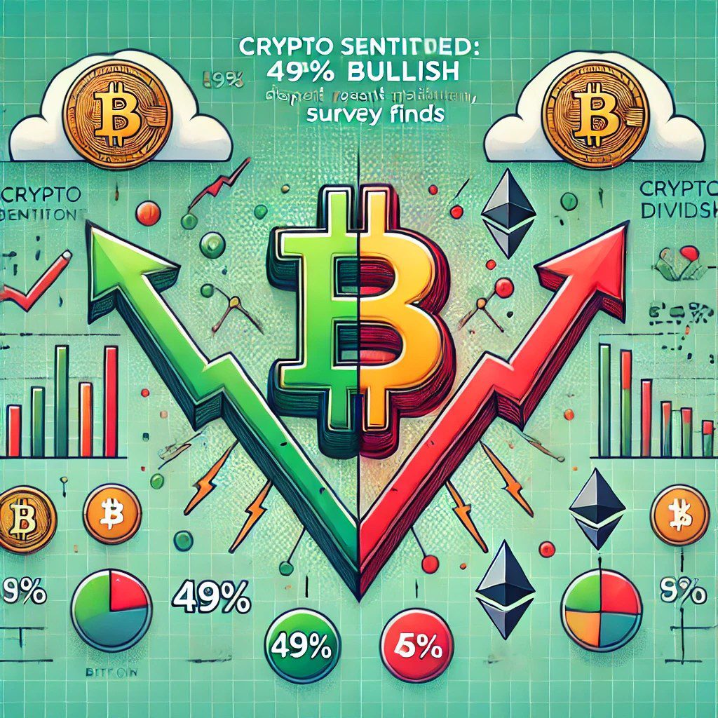 Survey Finds Mixed Crypto Sentiments: Nearly 50% Bullish Amid Market Volatility