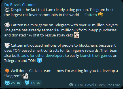 Telegram’s Catizen (Cati) Game Raises $16 Million, Helps Save Stray Cats-Bitrabo Telegrams Catizen Cati Game Raises 16 Million Helps Save Stray-Bitrabo