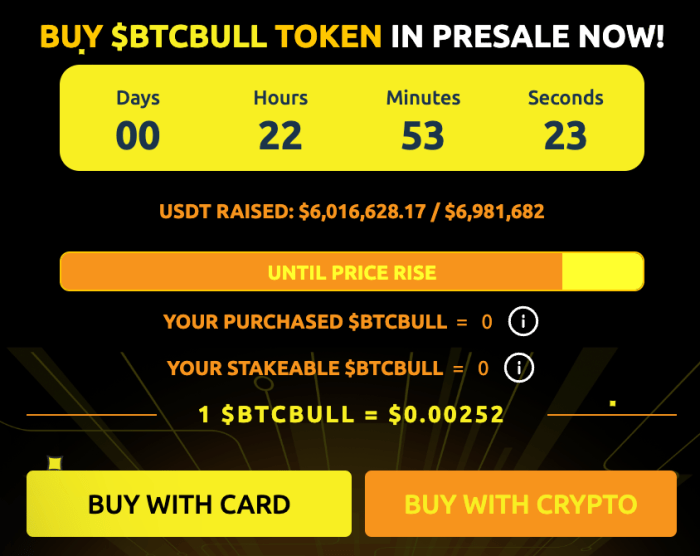 Presale Information For $Btcbull