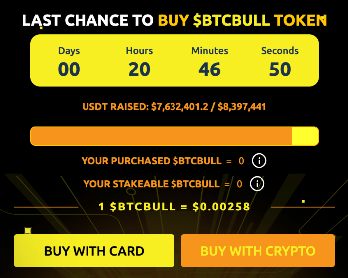 Last Day To Buy $Btcbull In Presale.