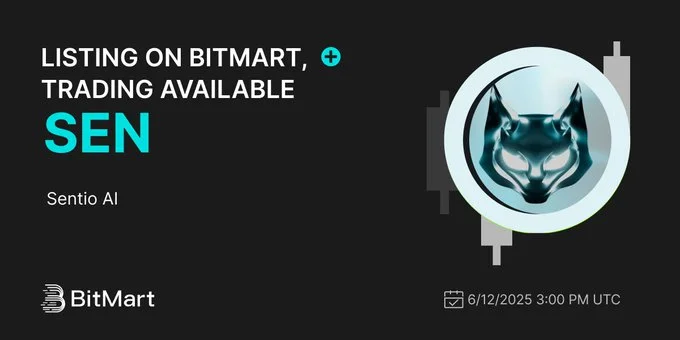 Sentio Ai ($Sen) Launches On Bitmart June 12, 2025