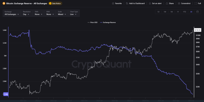 Bitcoin Soars To $118K: 48 Million Americans Join The Craze-Bitrabo Bitcoin Exchange Reserves