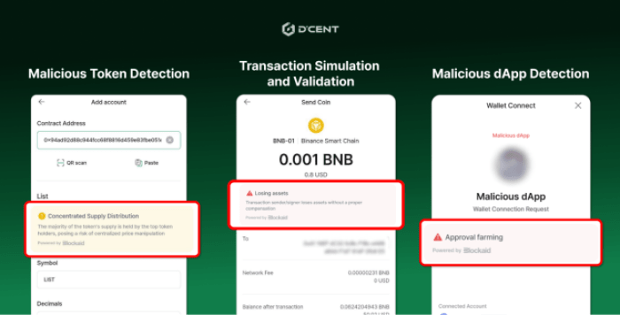 D’cent And Blockaid Unleash Real-Time Crypto Scam Defense-Bitrabo D’cent Malicious Token Detection, Transaction Simulation And Validation, Plus Malicious Dapp Detection.