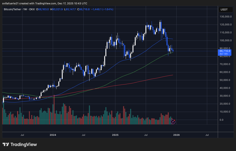 Massive Bitcoin Movement: $347 Million Shifted On Binance-Bitrabo Btc Stabilizes Around Important Moving Averages | Source: Btcusdt Chart On Tradingview
