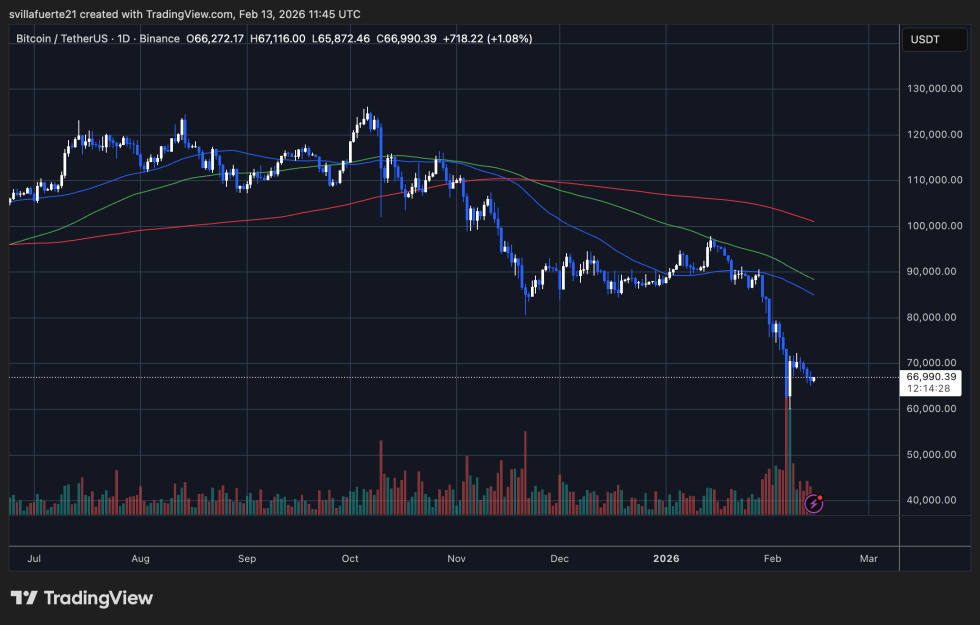 BTC testing critical price level | Source: BTCUSDT chart on TradingView